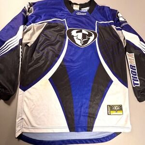 Vintage Y2K Thor MX Motocross Jersey Adult Large Blue Black Dirt Bike ATV
